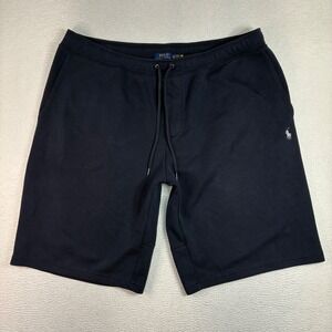 Polo Ralph Lauren Sweat Shorts Men 2XLT Blue Fleece Double Knit Tall Drawstring